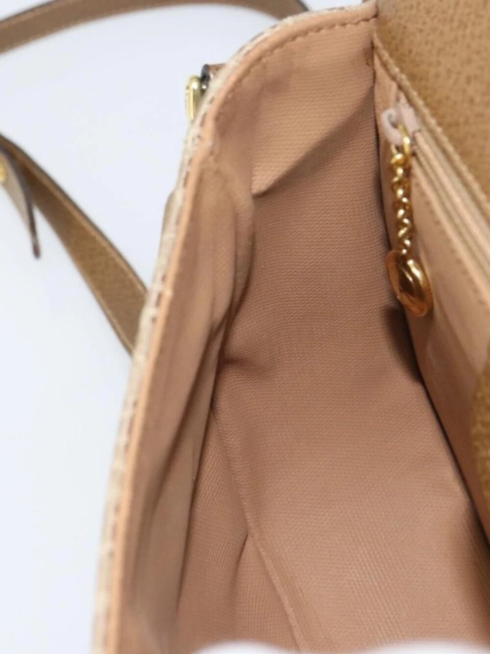 GUCCI Shoulder Bag Nylon Leather Beige Gold 007 754 0074 Auth ep12620 - Picture 10 of 16